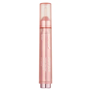 A sleek metallic pink applicator tube of Medicube Collagen Glow Booster Serum with a clear protective cap.